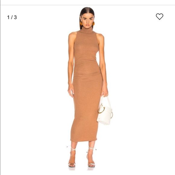 Enza Costa Dresses & Skirts - Enza costa mockneck tan bodycon dress